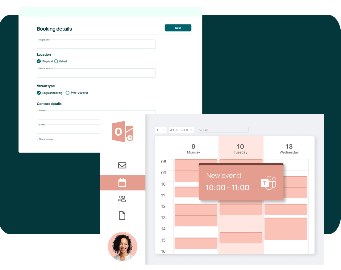 Booking setup and Outlook calendar
